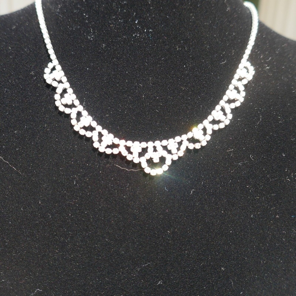 Rhinestone Sparkling Necklace Choker Wedding Prom Pageant Bling